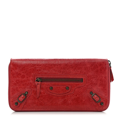 Balenciaga Agneau Classic Hardware Compagnon Wallet Rouge Coquelicot 1 of 8