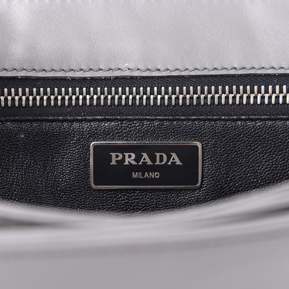 Prada City Calf Metal Closure Shoulder Bag Marmo 7 of 8
