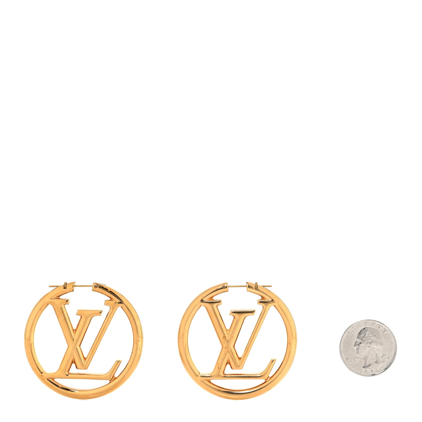 Metal Louise Hoop Earrings Gold