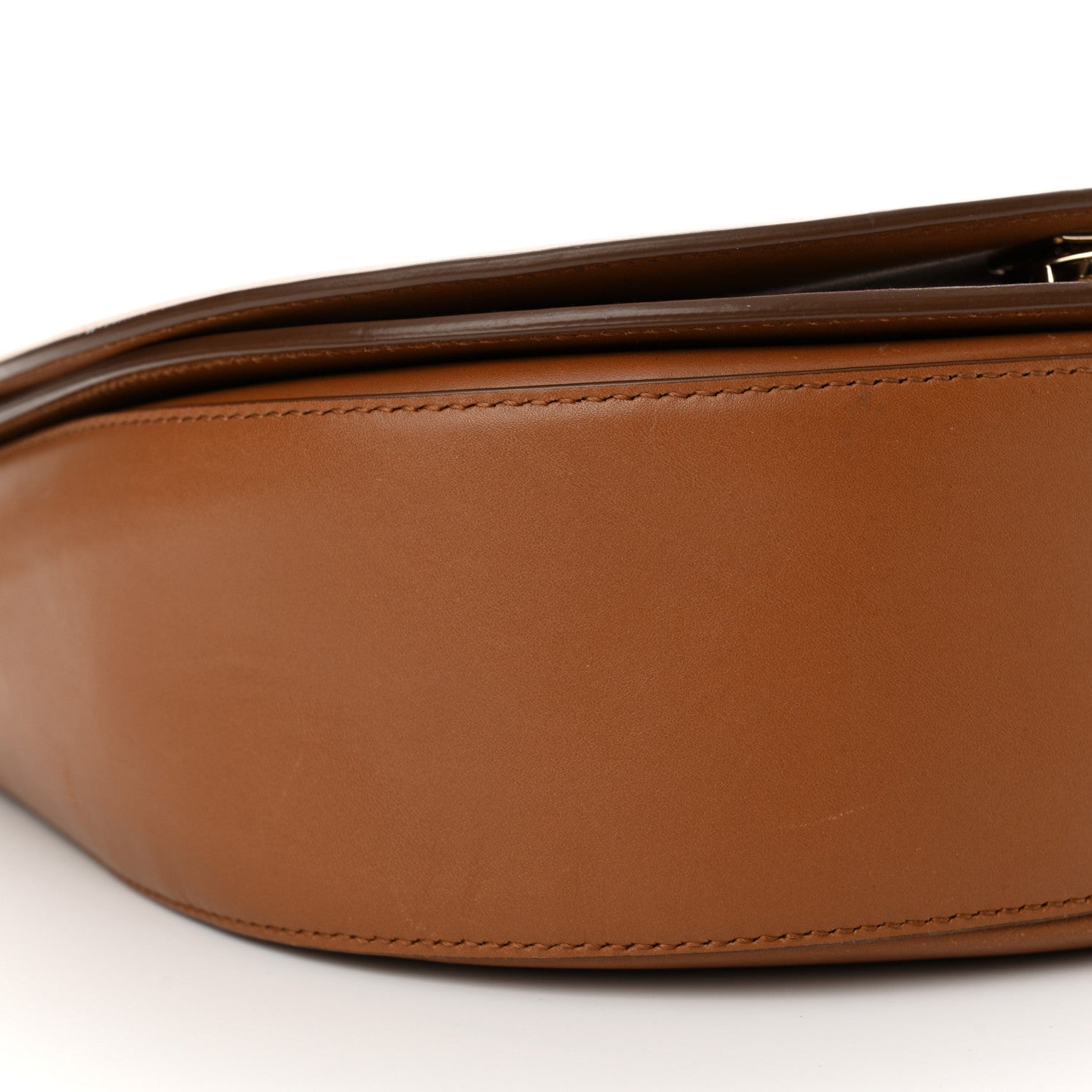 Salvatore Ferragamo Calfskin Large Vela Flap Bag Brown 9 of 12