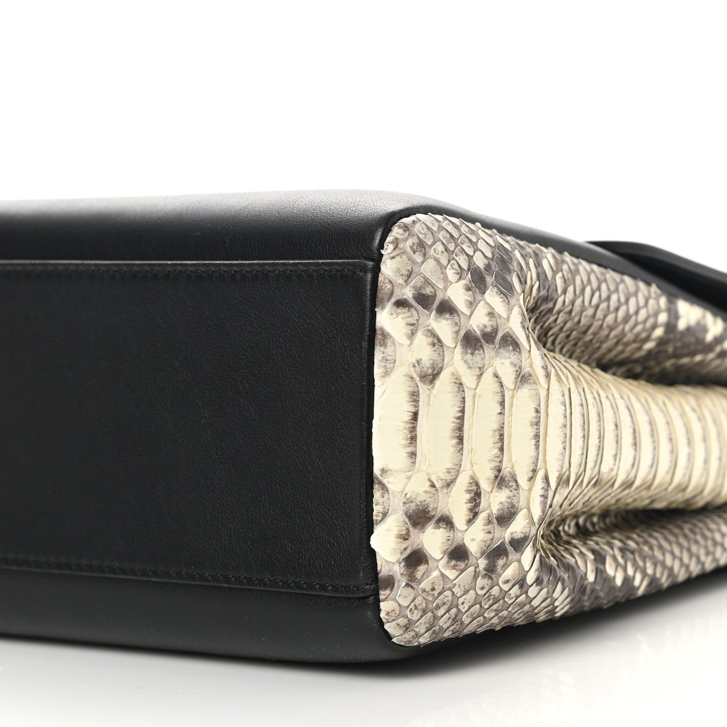Calfskin Snakeskin Small Diorling Black