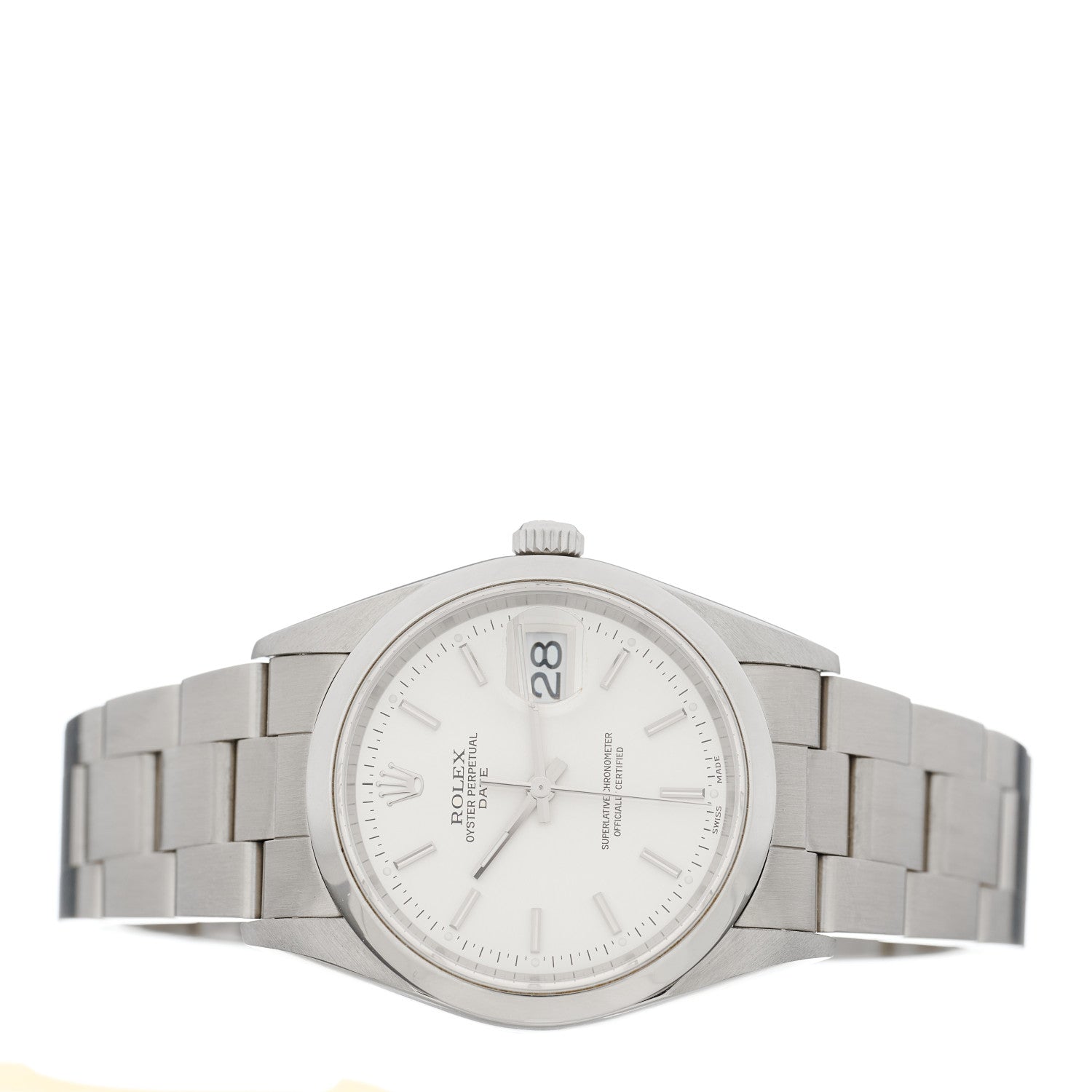 Rolex Stainless Steel 34mm Oyster Perpertual Date Watch Silver 15200 2 of 4