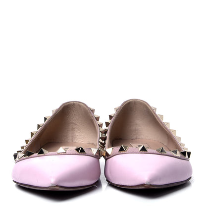 Valentino Garavani Calfskin Nappa Rockstud Ballerina Flats 36.5 Water Rose Poudre 2 of 6