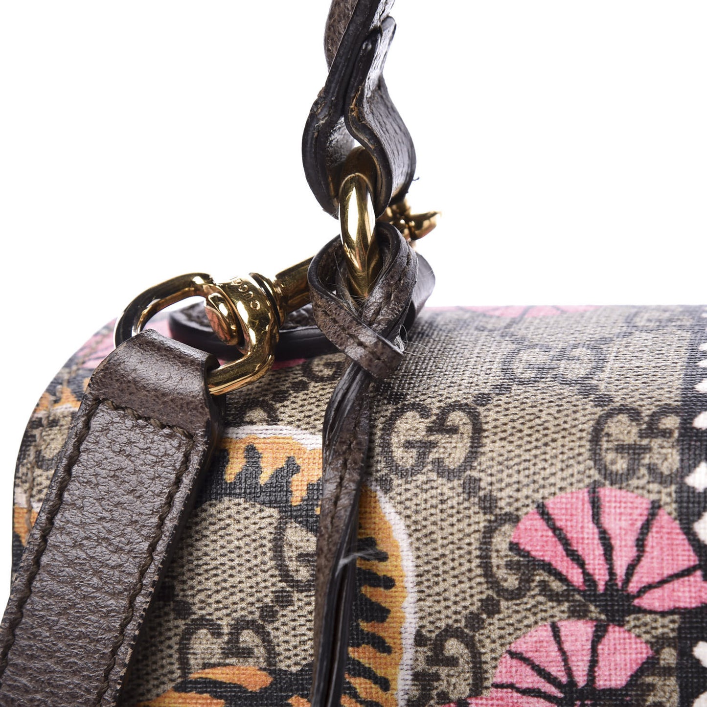 GG Supreme Monogram Bengal Small Padlock Top Handle Bag Beige Pink