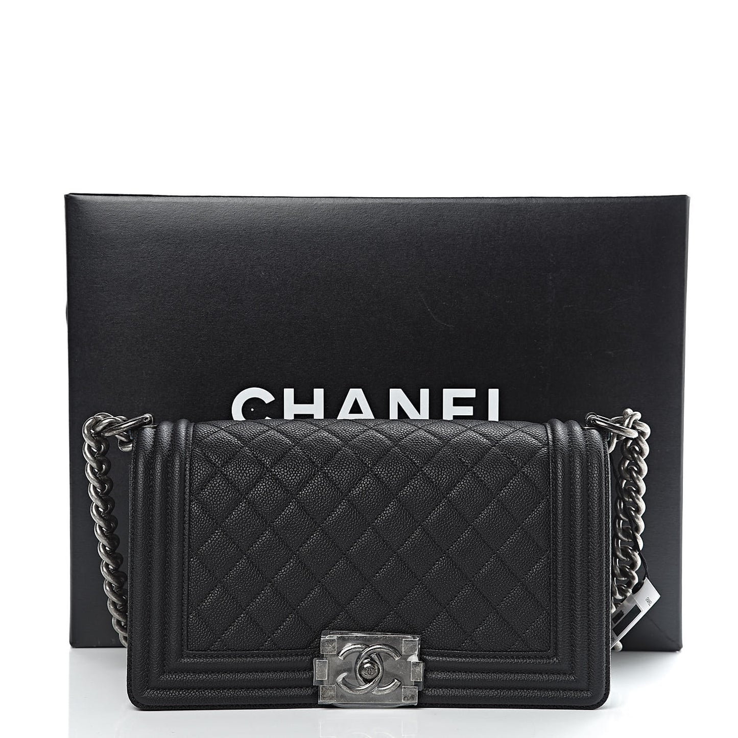 Caviar Quilted Medium Boy Flap Black