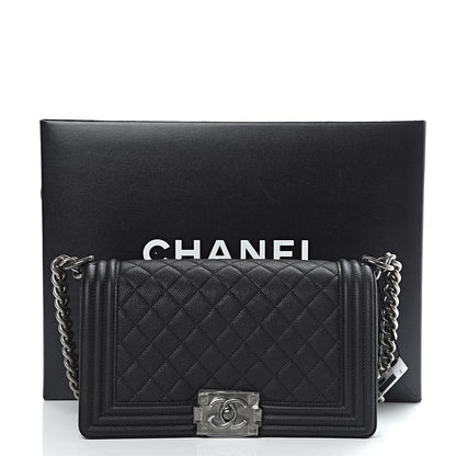 Chanel Caviar Quilted Medium Boy Flap Black 11 of 11