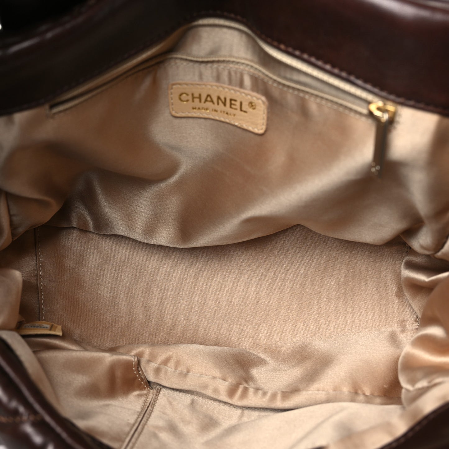 Lambskin Bubble Quilt Accordion Flap Dark Brown