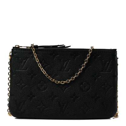 Louis Vuitton Empreinte Double Zip Pochette Black 1 of 9