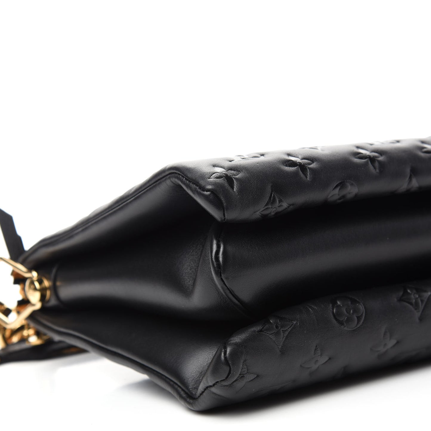 Lambskin Embossed Monogram Coussin MM Black