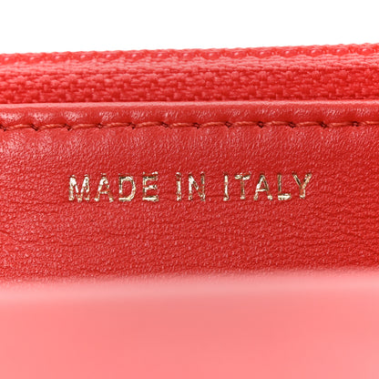 Chanel Lambskin Chevron Quilted Trendy CC Wallet On Chain WOC Red 7 of 14