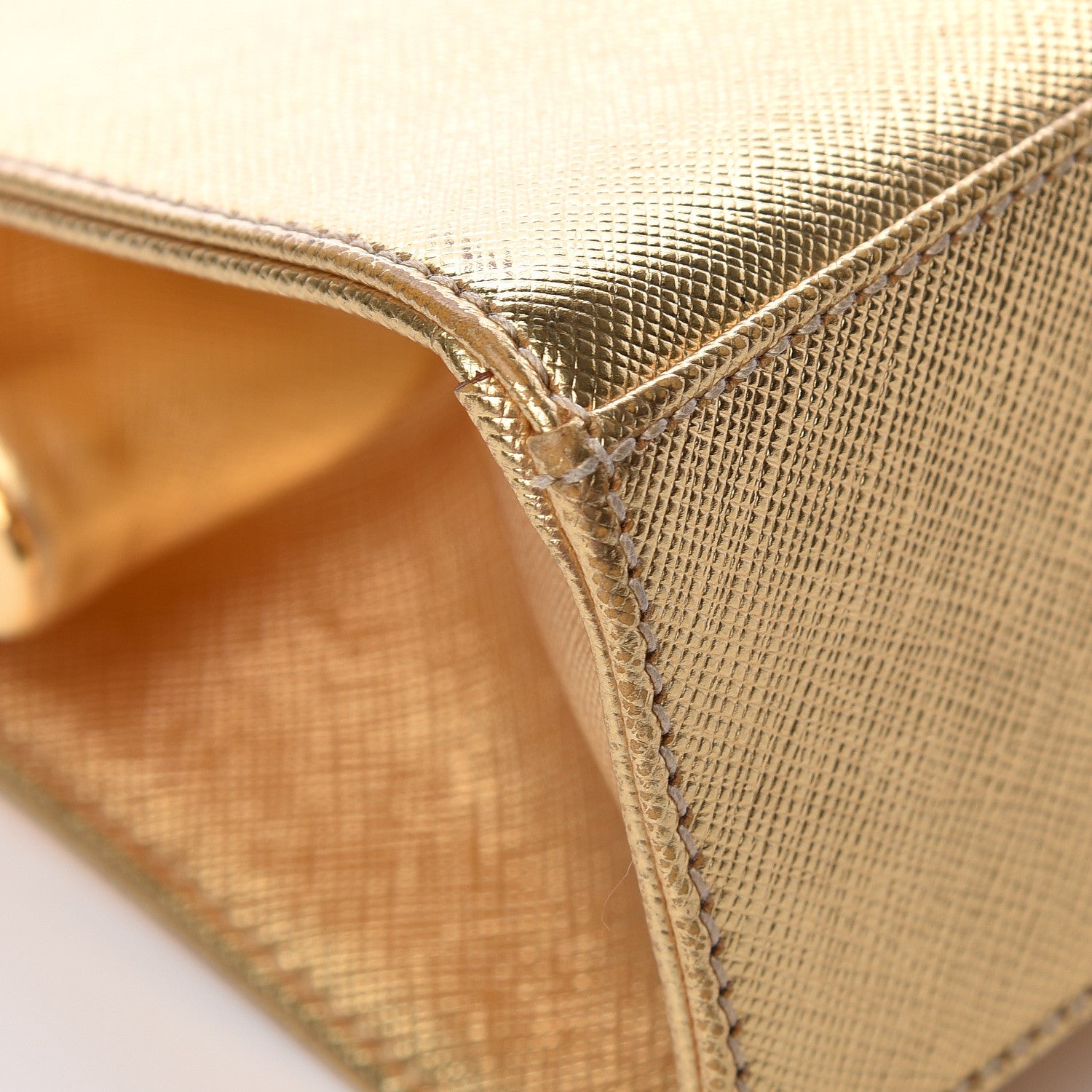 Prada Metallic Saffiano Top Handle Frame Bag Platino 13 of 18