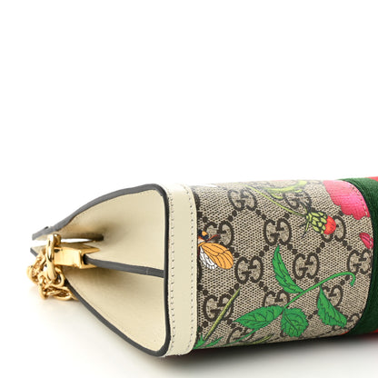 Gucci GG Supreme Monogram Flora Web Small Ophidia Chain Shoulder Bag White 9 of 11