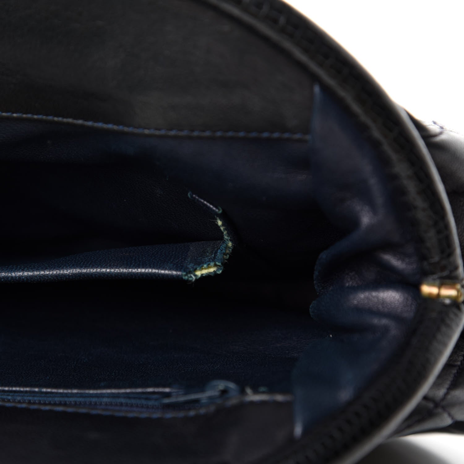 Chanel Lambskin Quilted Frame Clutch Navy 8 of 8