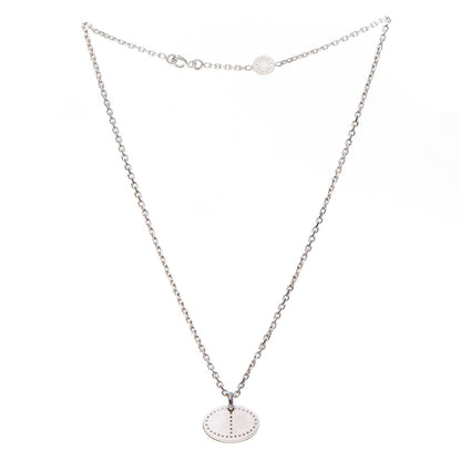 Hermes Sterling Silver Eclipse Pendant Necklace 3 of 9