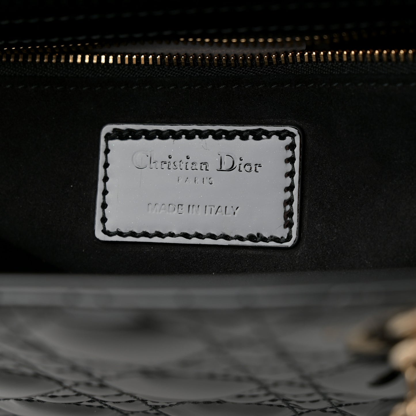 Patent Cannage Medium Lady Dior Black