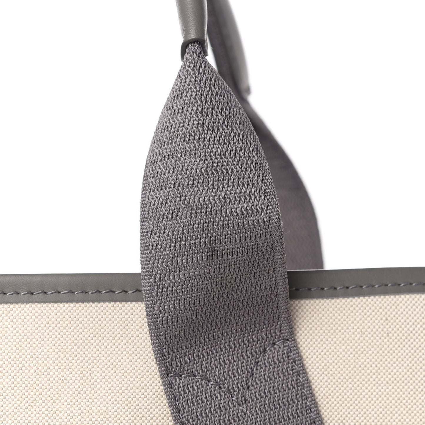 Cotton Canvas Calfskin M Navy Cabas Grey