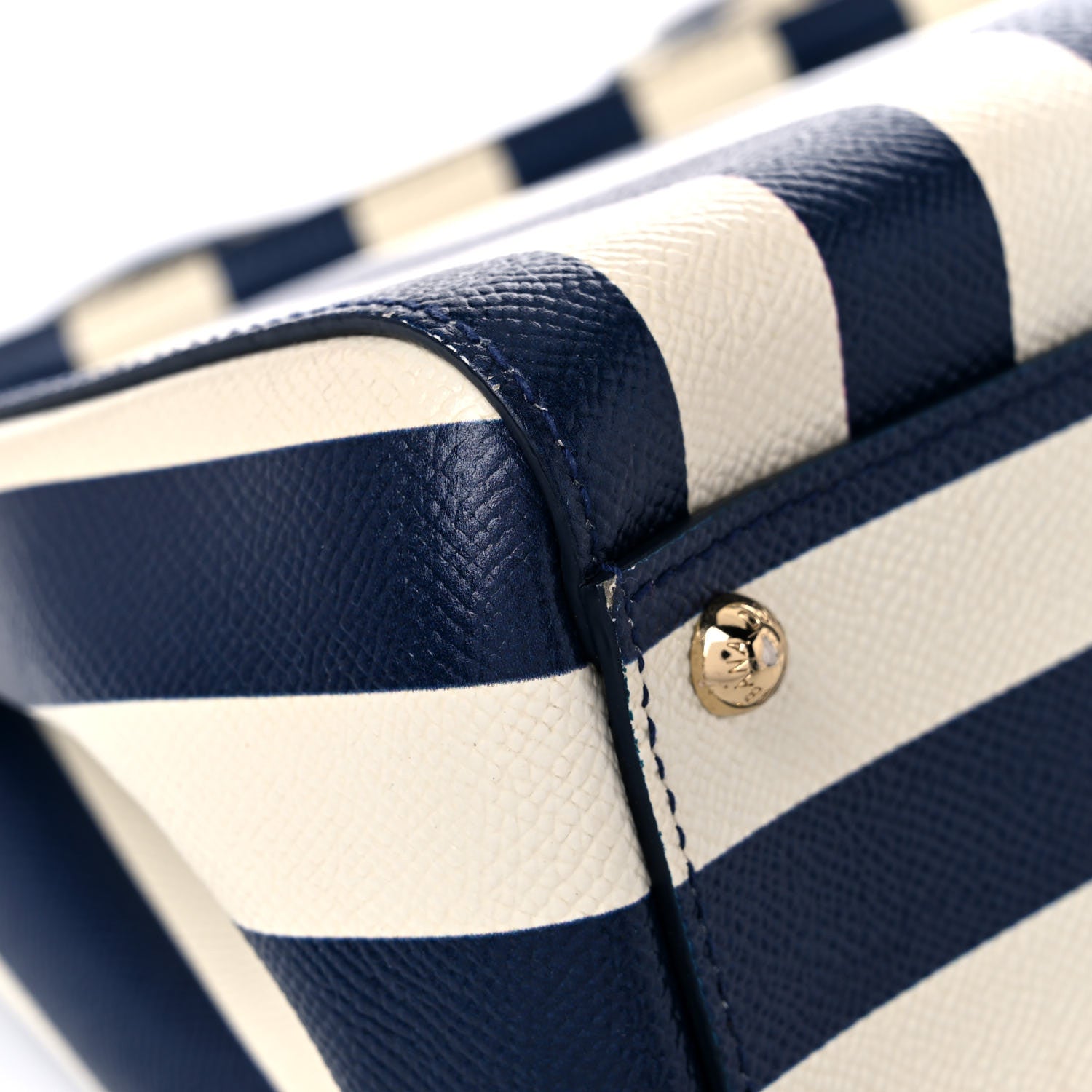 Dolce & Gabbana Dauphine Embroidered Striped Print Medium Miss Sicily Satchel White 11 of 13