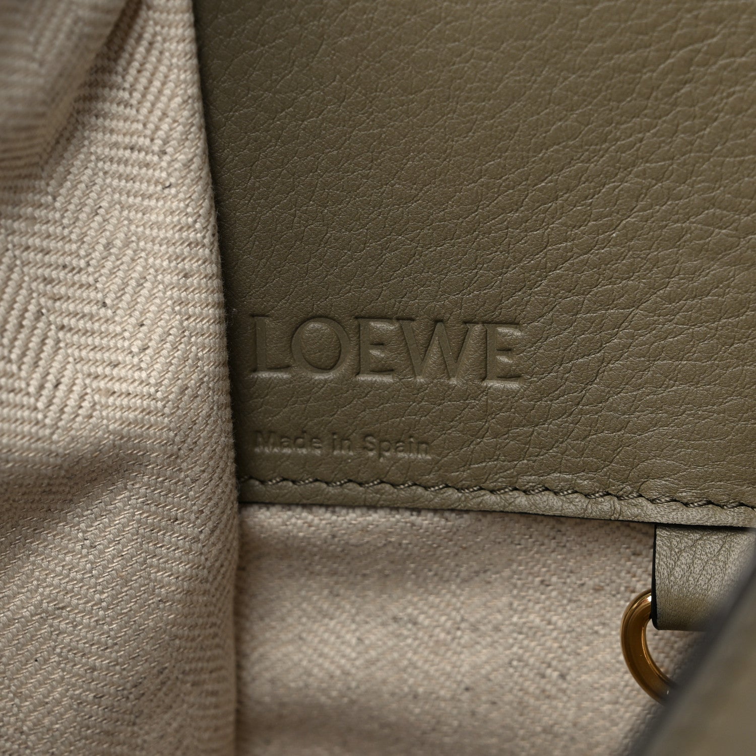 Loewe Calfskin Small Hammock Shoulder Bag Clay Green Dusty Beige 6 of 9