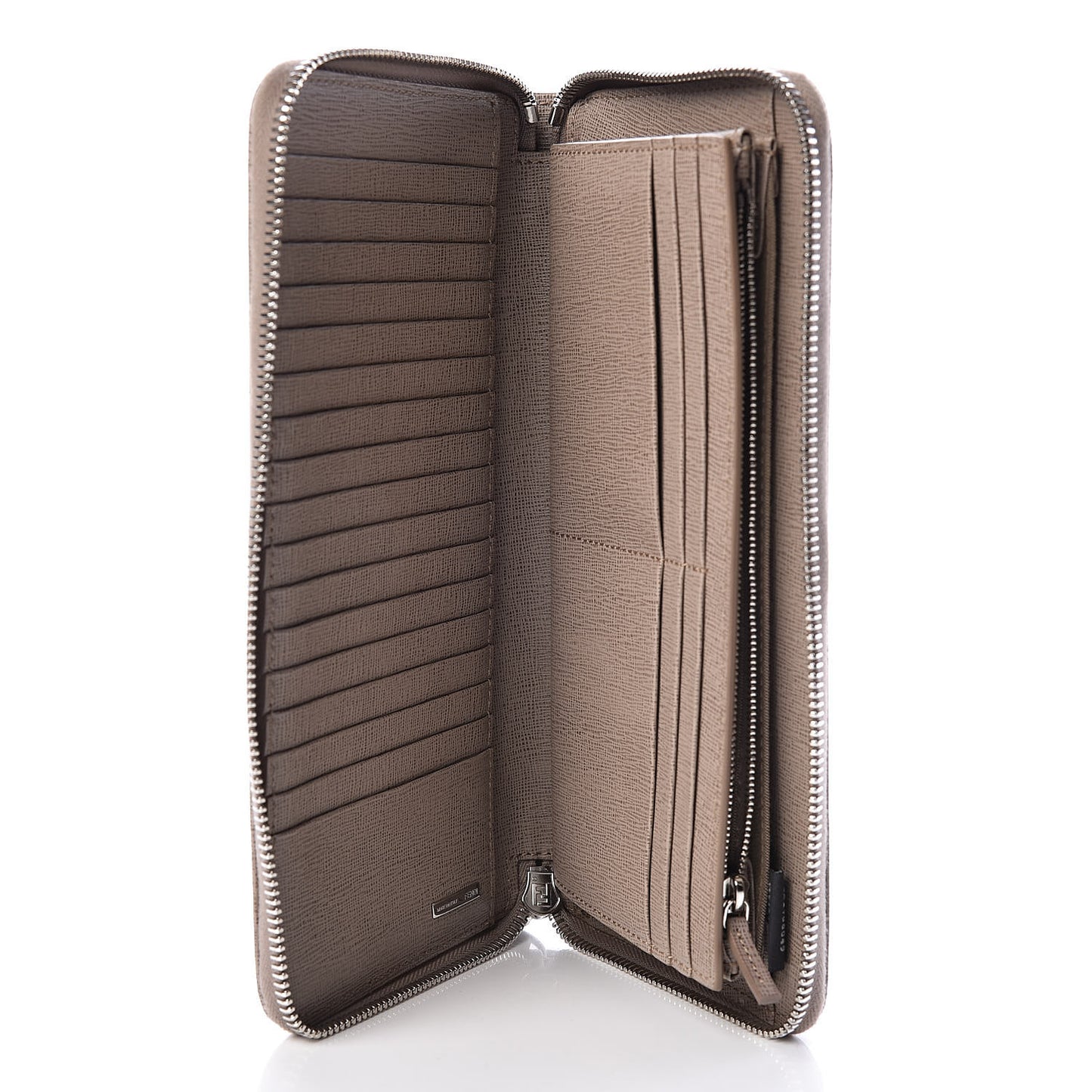 Vitello Elite Zip Around Wallet Tortora