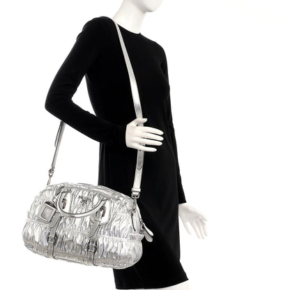 Prada Nappa Gaufre Bowler Argento 2 of 12