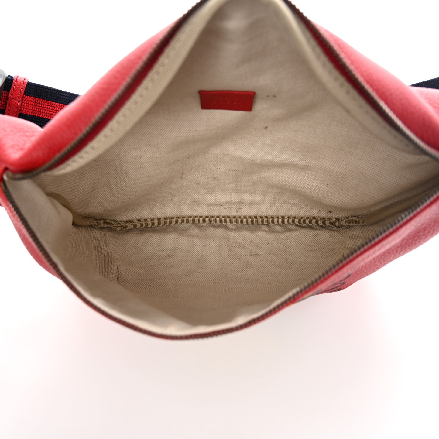 Grained Calfskin Small Logo Belt Bag Hibiscus Red