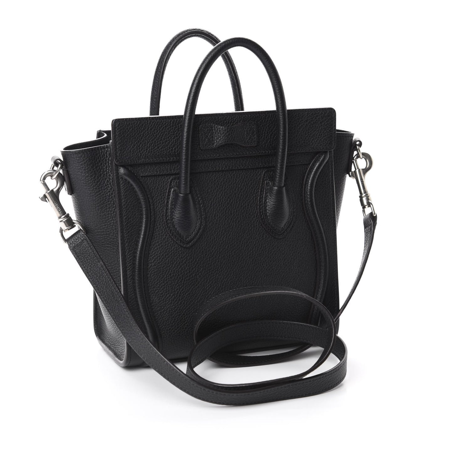 Drummed Calfskin Nano Luggage Black
