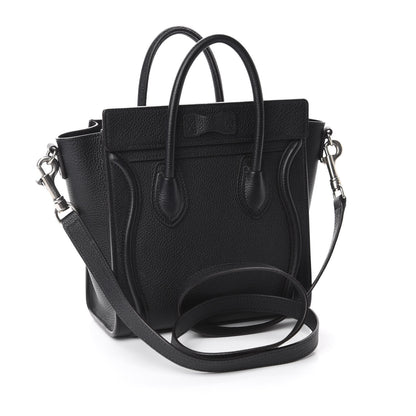 Celine Drummed Calfskin Nano Luggage Black 4 of 10