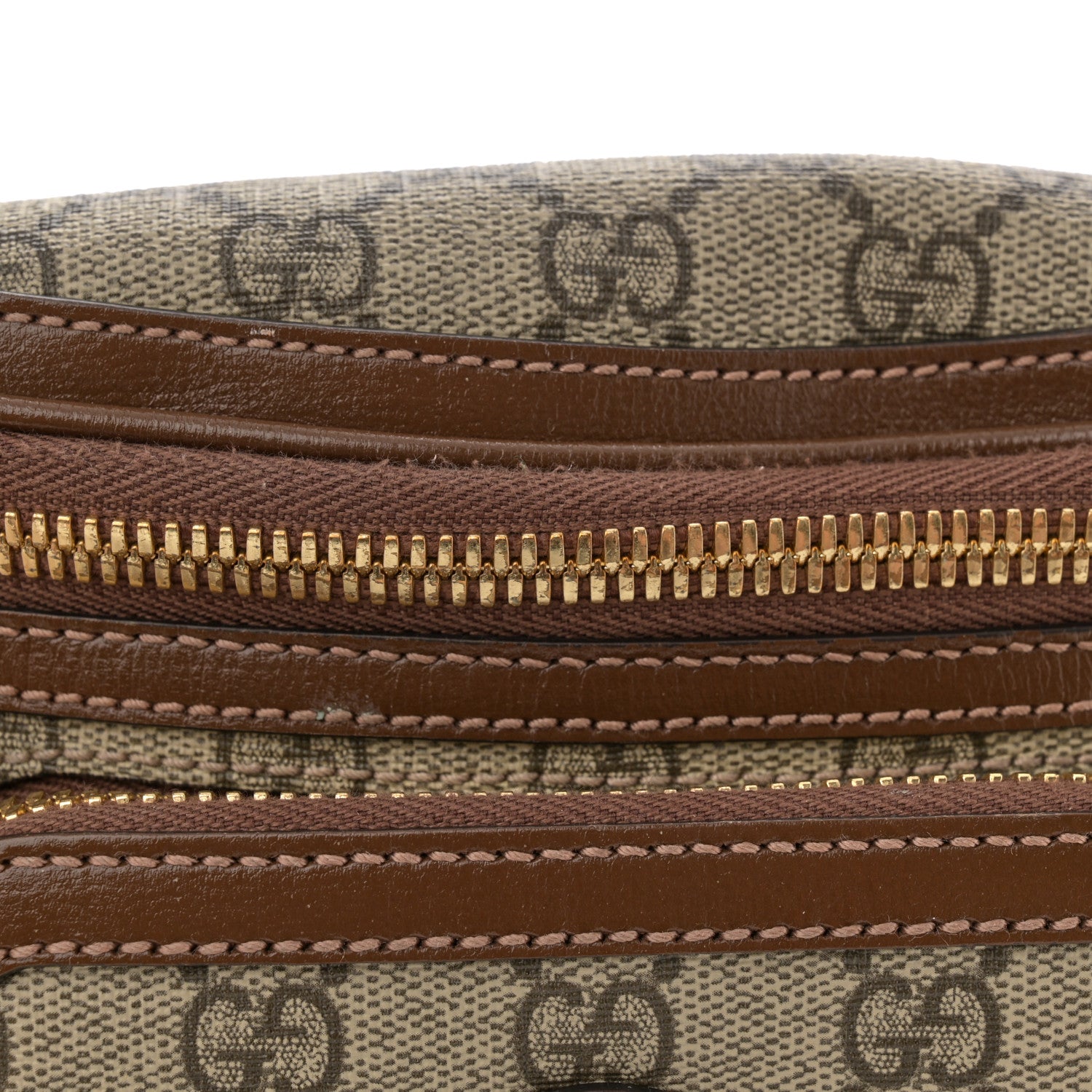Gucci GG Supreme Monogram Textured Calfskin Retro Interlocking G Belt Bag Beige Ebony Brown Sugar 13 of 18