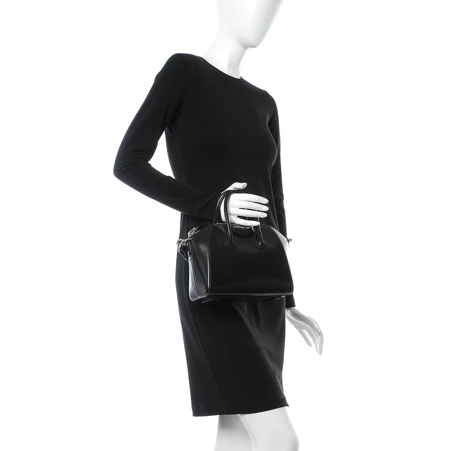 Shiny Lord Calfskin Mini Antigona Black