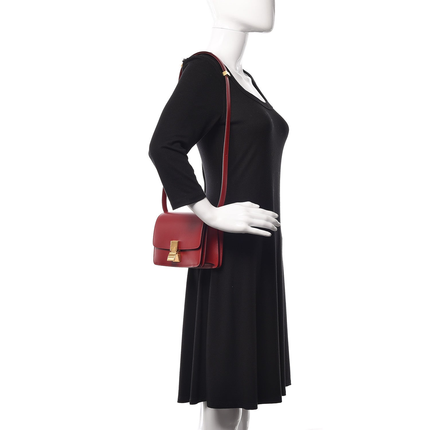 Celine Box Calfskin Small Classic Box Flap Bag Red 2 of 9