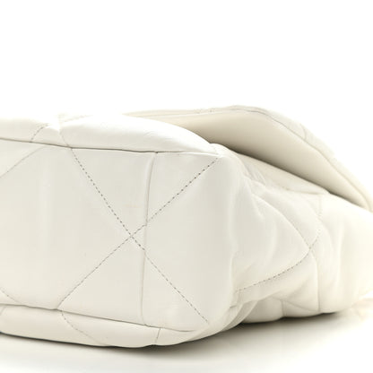 Chanel Goatskin Quilted Large Chanel 19 Flap White 9 of 12