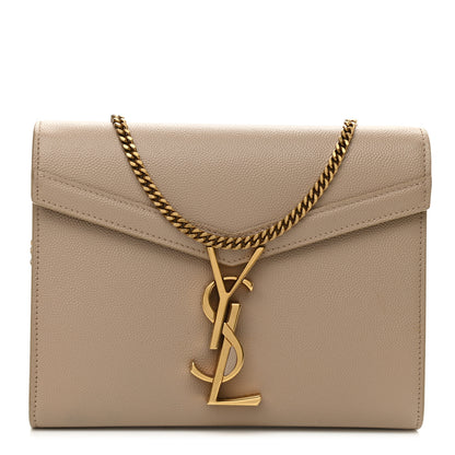 Saint Laurent Grain De Poudre Monogram Cassandra Clasp Bag Beige 1 of 10