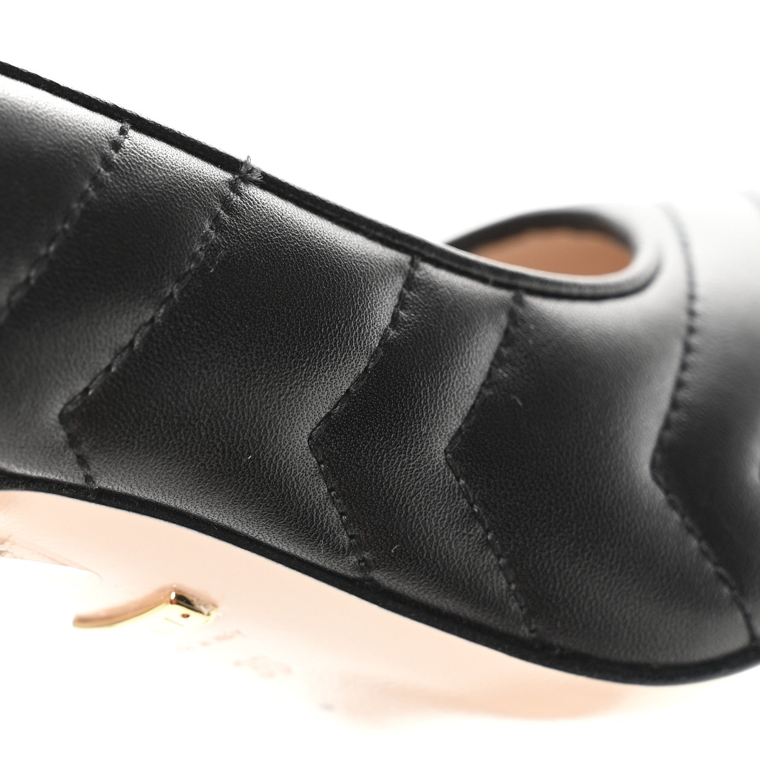 Gucci Nappa Charlotte Chevron Matelasse Double G 95mm Pumps 36 Black 9 of 9