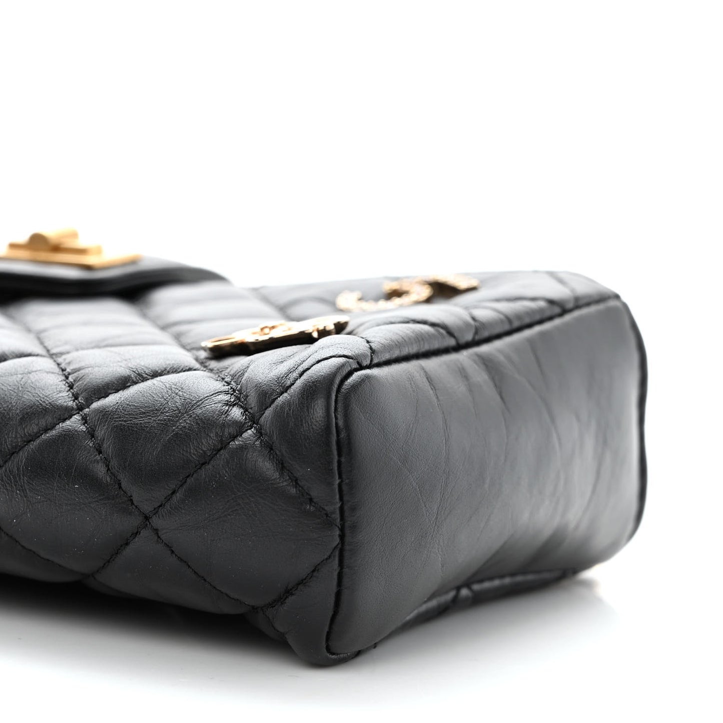 Aged Calfskin Lucky Charms 2.55 Reissue Mini Clutch With Chain Black