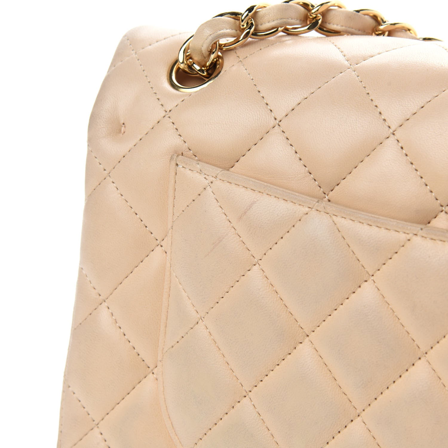 Chanel Lambskin Quilted Jumbo Double Flap Beige Clair 15 of 18