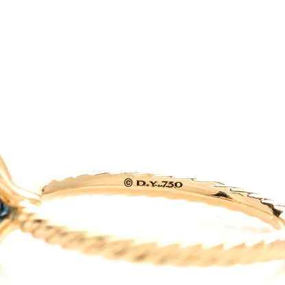 David Yurman 18K Yellow Gold Diamond Blue Topaz 7mm Chatelaine Ring 51 5.75 4 of 4