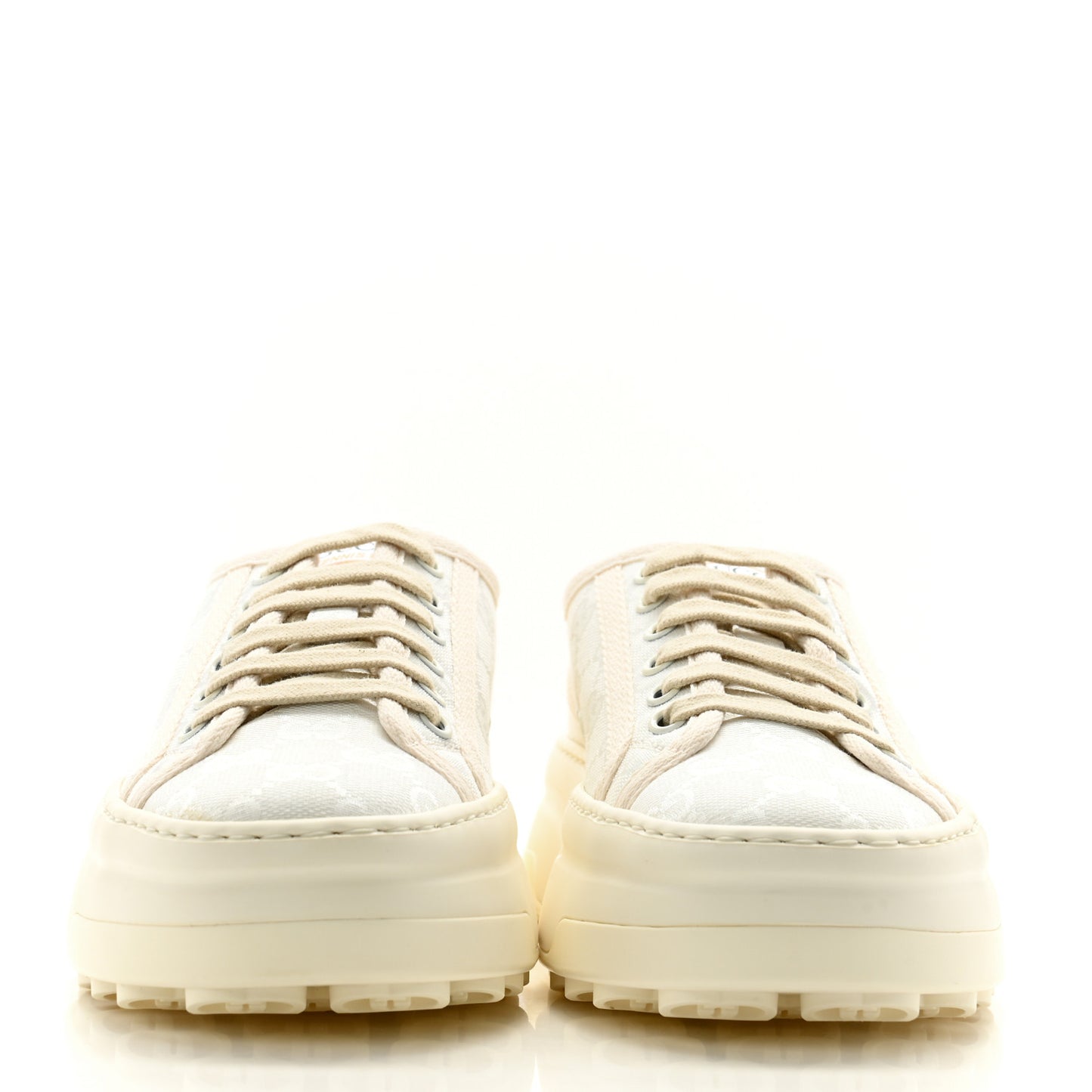 GG Monogram Womens 1977 Tennis Platform 52mm Sneakers 37 Great White Mystic White