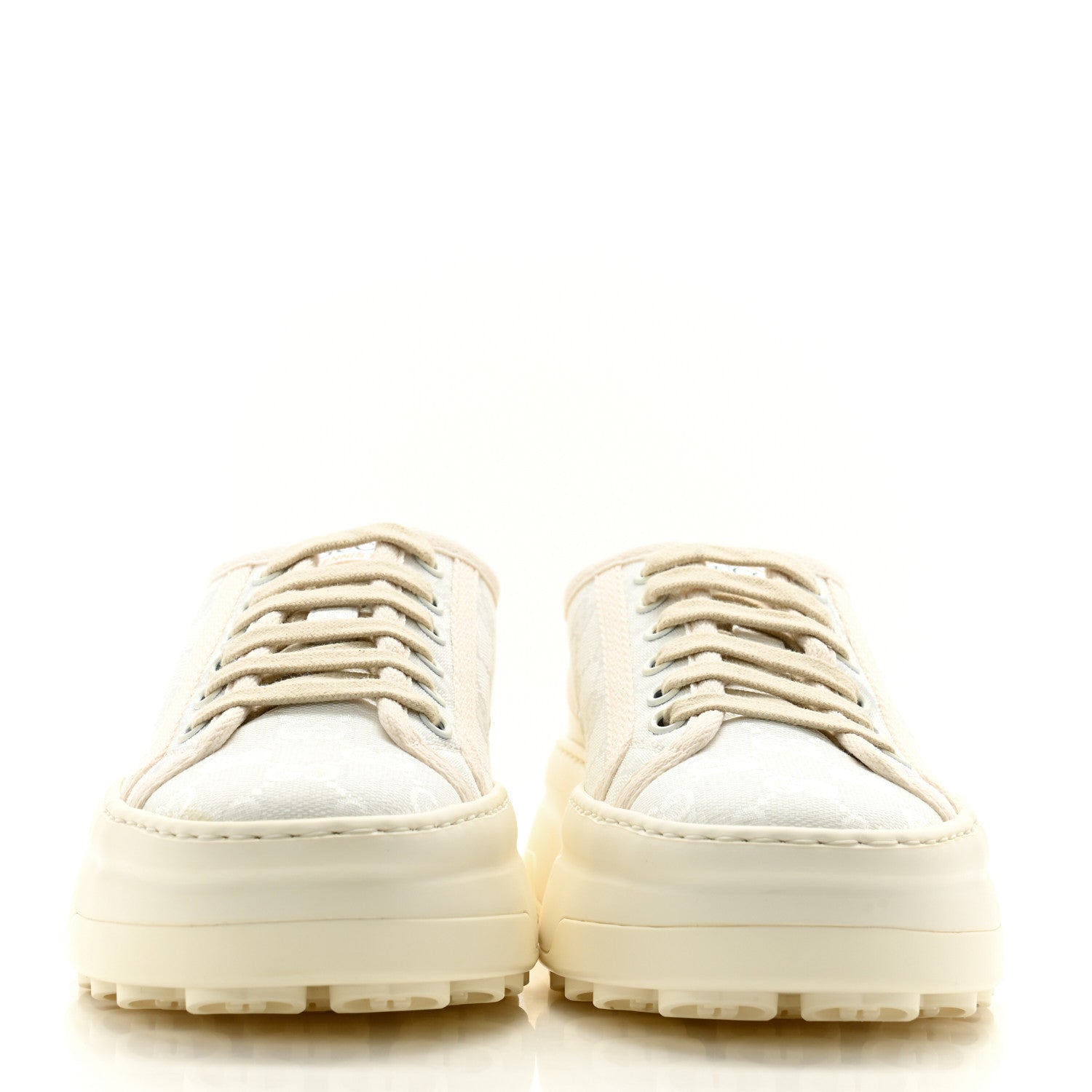 Gucci GG Monogram Womens 1977 Tennis Platform 52mm Sneakers 37 Great White Mystic White 2 of 8