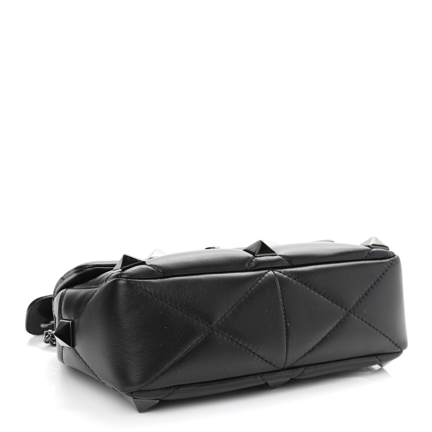 Valentino Garavani Nappa Monochrome Medium Roman Stud Shoulder Bag Black 4 of 9
