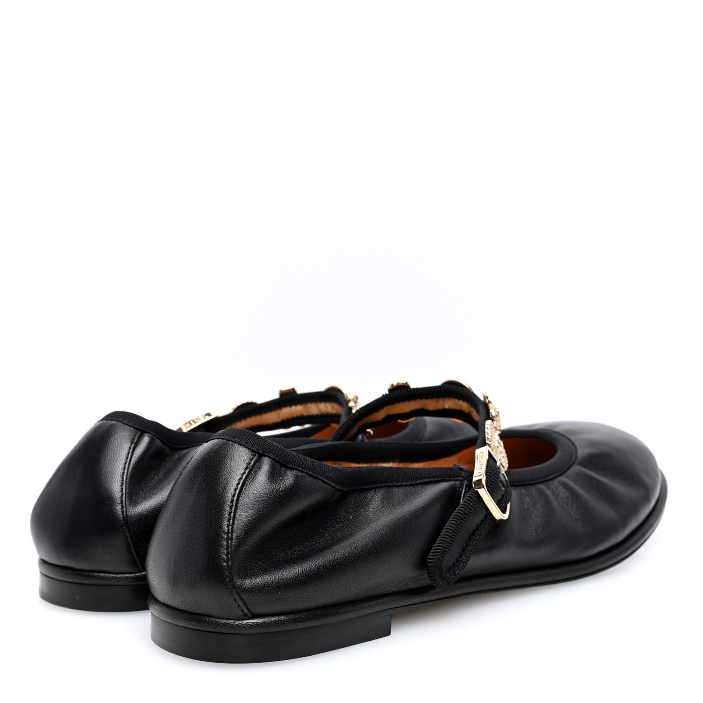 Lambskin Charm Mary Jane Flats 41 Black