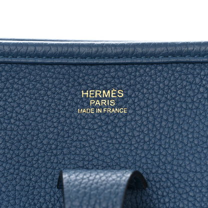 Hermes Taurillon Clemence Evelyne III PM Deep Blue 6 of 10