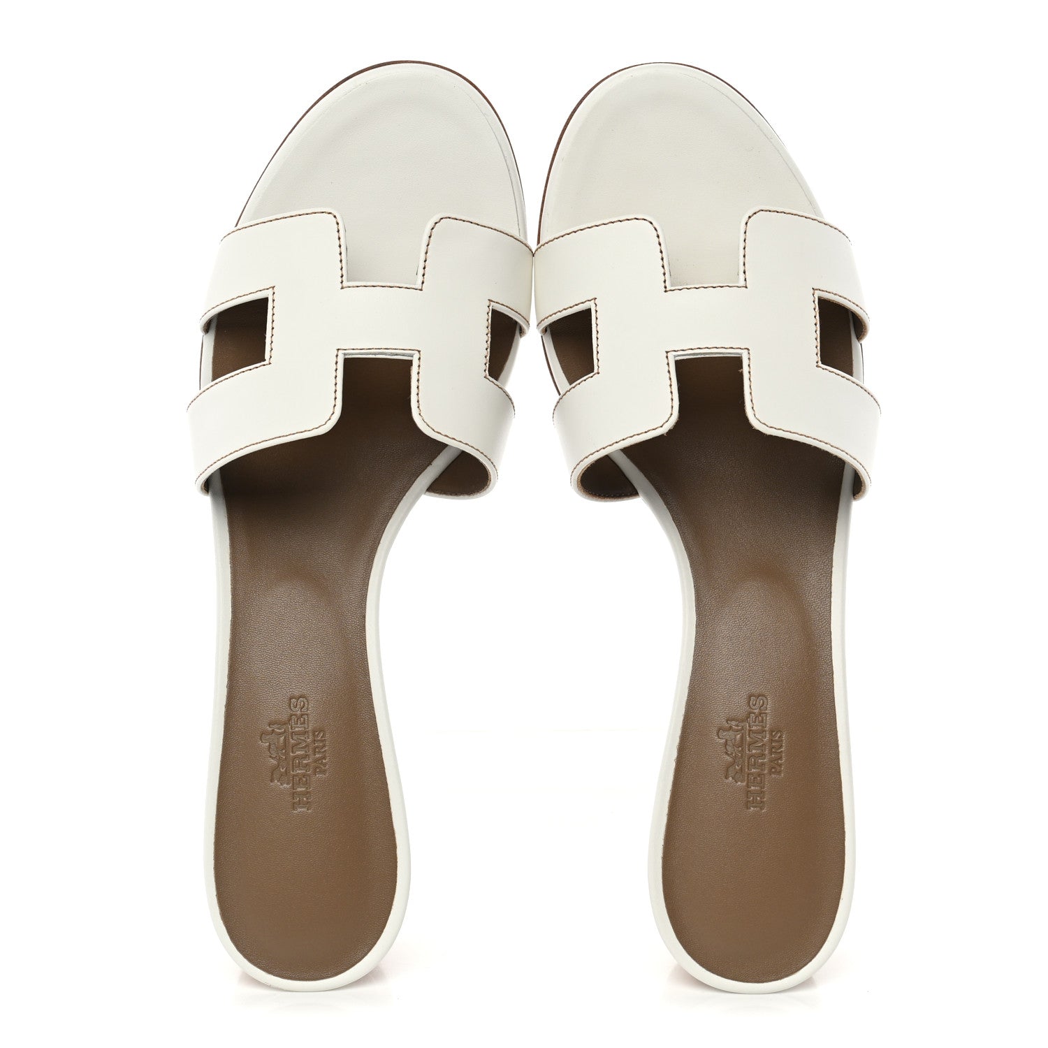 Hermes Calfskin Oasis Sandals 38.5 White 5 of 10