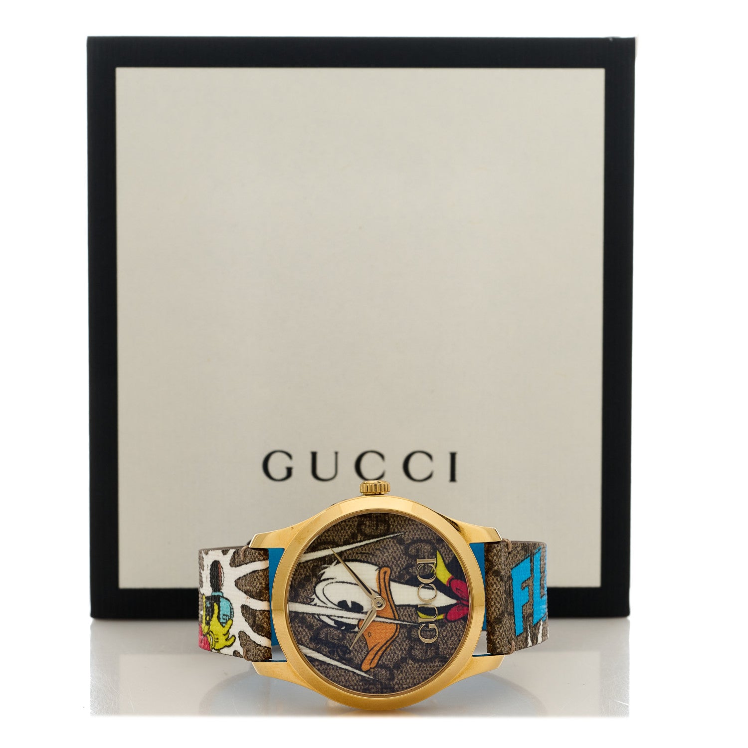 Gucci X DISNEY Stainless Steel Canvas 38mm G-Timeless Donald Duck Quartz Watch 5 of 5