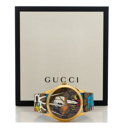 Gucci X DISNEY Stainless Steel Canvas 38mm G-Timeless Donald Duck Quartz Watch 5 of 5