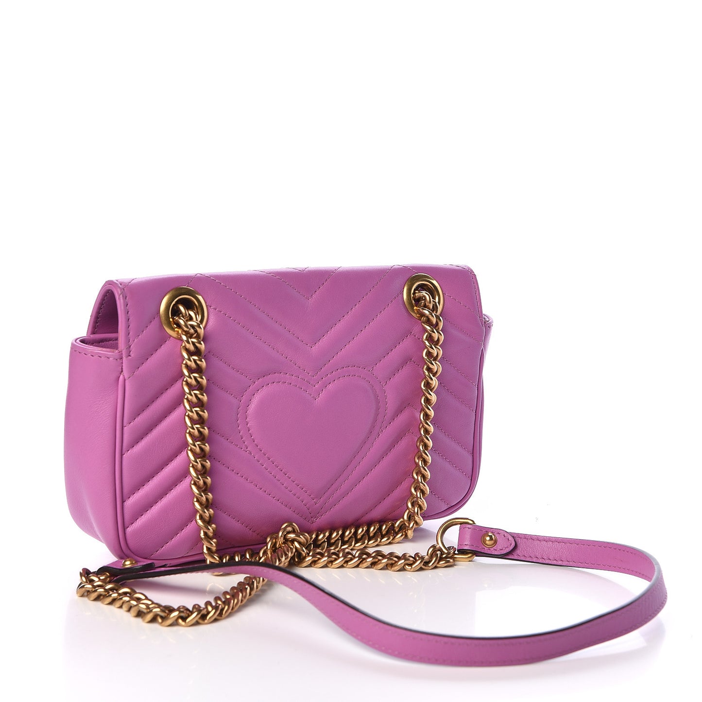 Calfskin Matelasse Mini GG Marmont Shoulder Bag Candy Mousse
