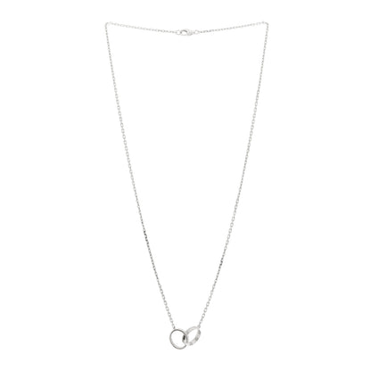 Cartier 18K White Gold Diamond Interlocking LOVE Necklace 4 of 10