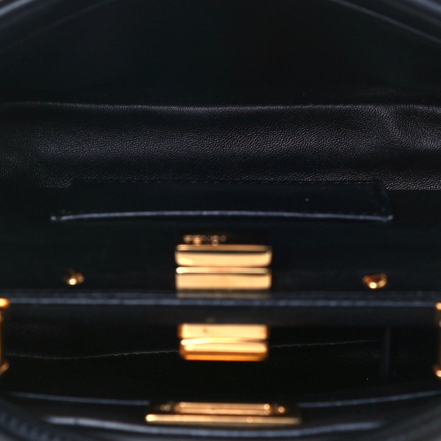 Nappa Stacked Bar Mini Peekaboo Iconic Satchel Black