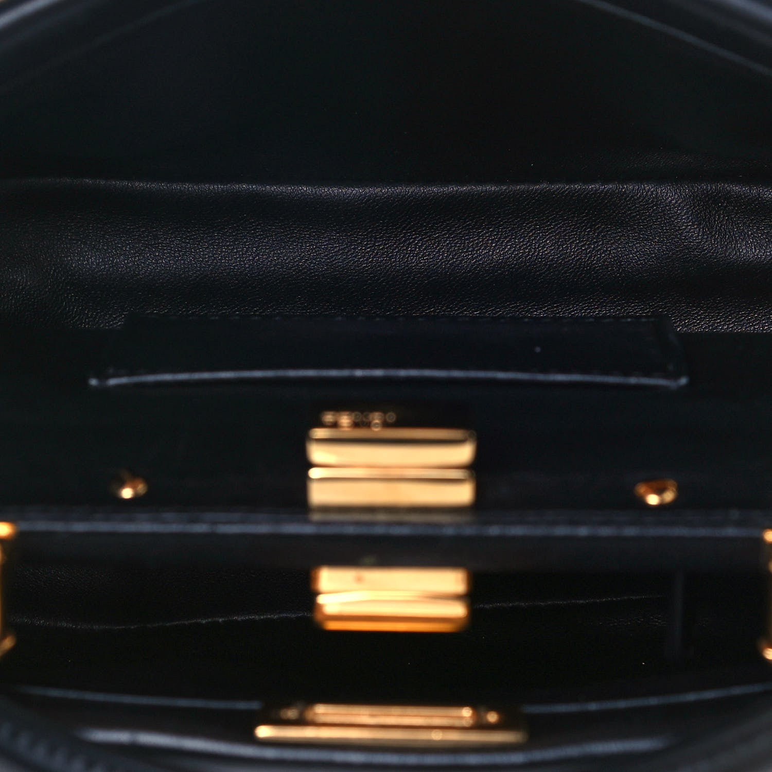 Fendi Nappa Stacked Bar Mini Peekaboo Iconic Satchel Black 5 of 12