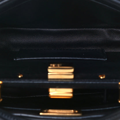 Fendi Nappa Stacked Bar Mini Peekaboo Iconic Satchel Black 5 of 12