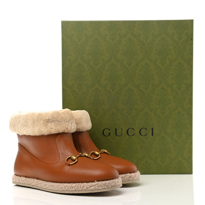 Gucci Calfskin Wool Womens Fria Horsebit Ankle Boots 36.5 New Caramel Butterscotch 10 of 10